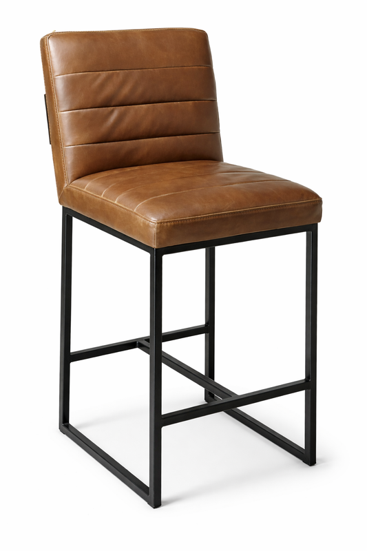HLHF Coated Fabric Stool - Brown - FLOOR MODEL New Arrivals, Stools & Bars Furniture Store Burlington Ontario Near Me