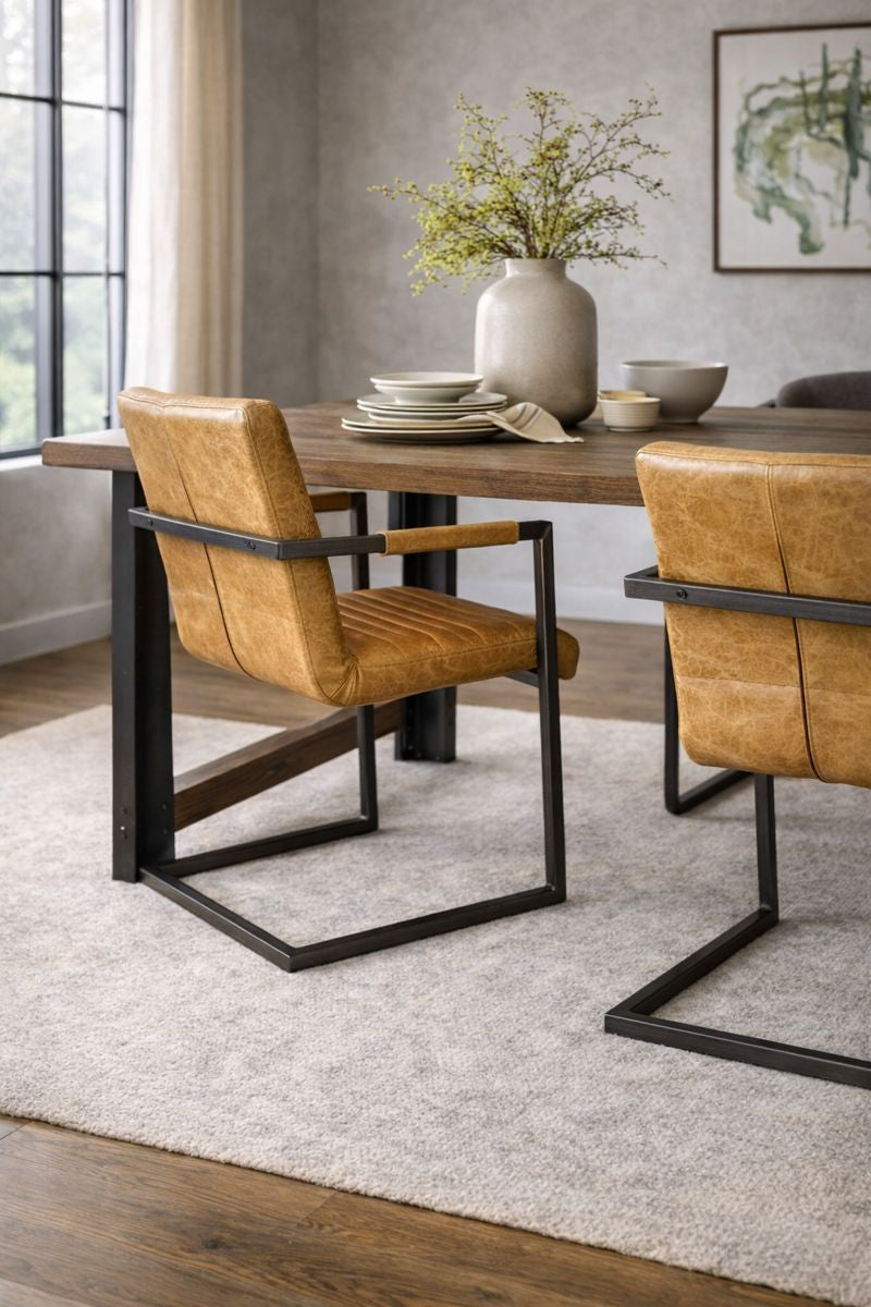 HLHF Addison Leather Arm Chair Accent Chairs, Dining Furniture Store Burlington Ontario Near Me