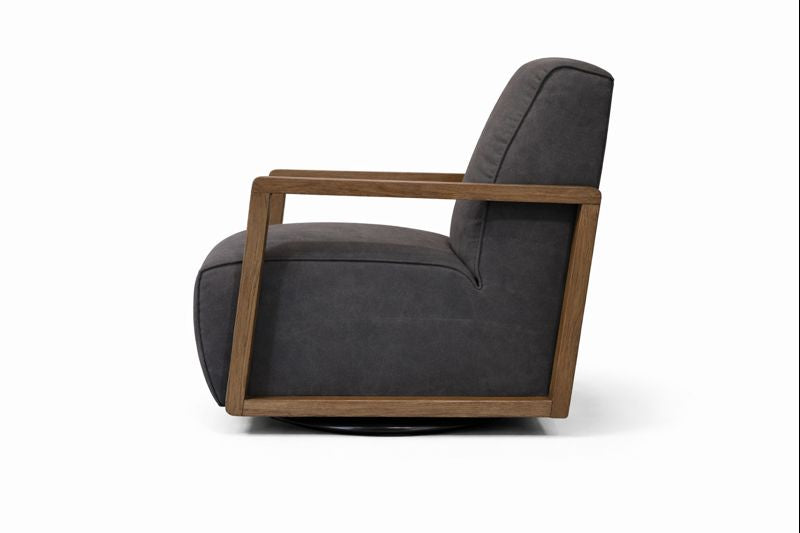 HLHF Turner Canvas Swivel Chair - Grey Accent Chairs, Living Furniture Store Burlington Ontario Near Me