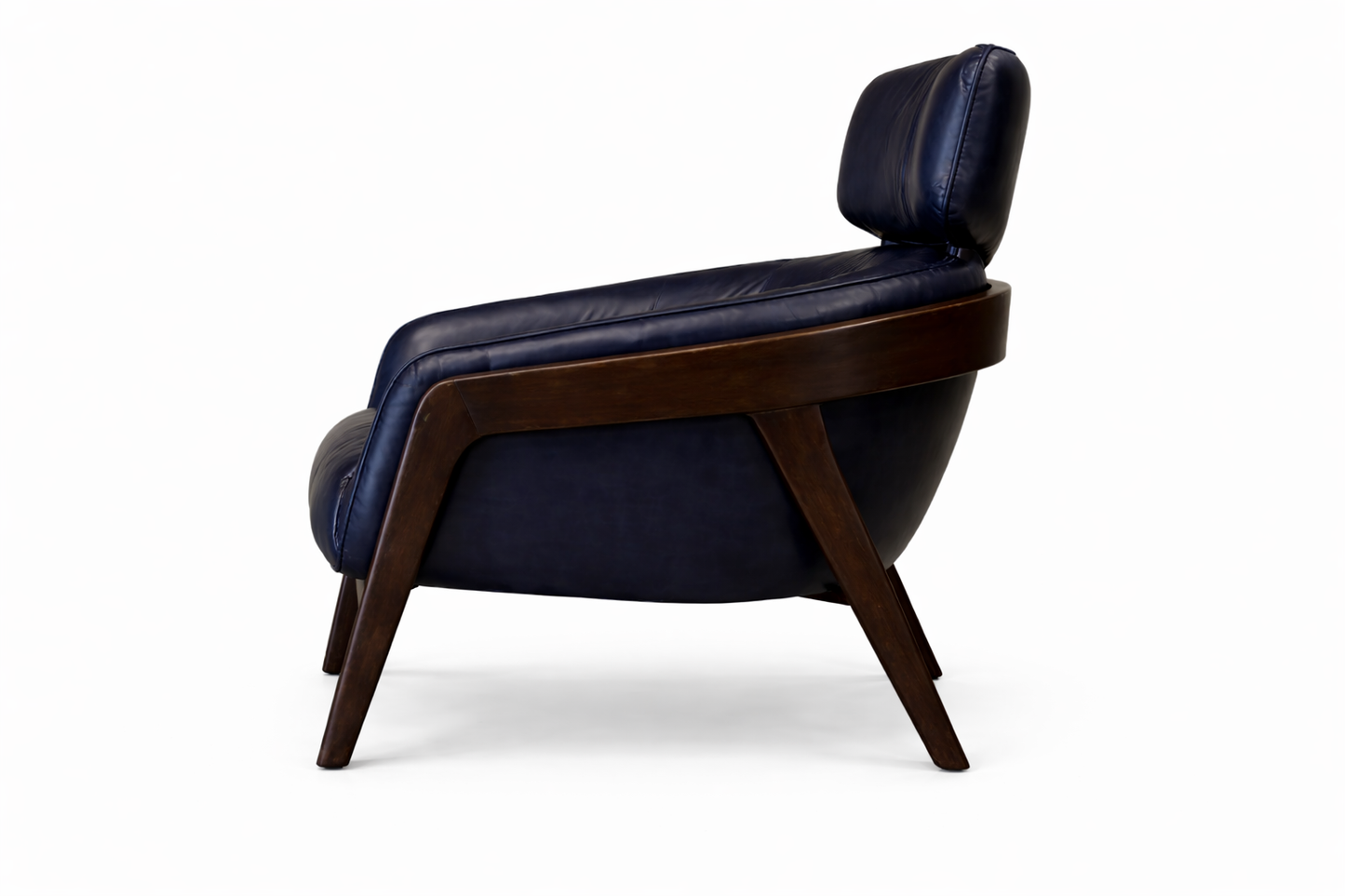 HLHF Bend Leather Accent Chair - Navy Accent Chairs, Living Furniture Store Burlington Ontario Near Me