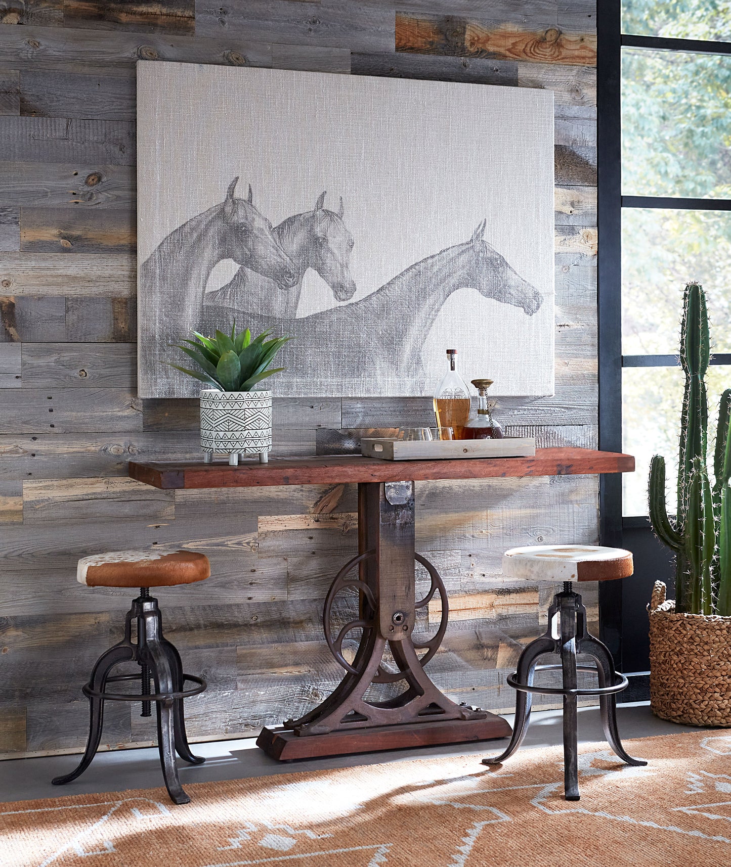 HLHF Whitley Reclaimed Wood Console Occasional Furniture Store Burlington Ontario Near Me