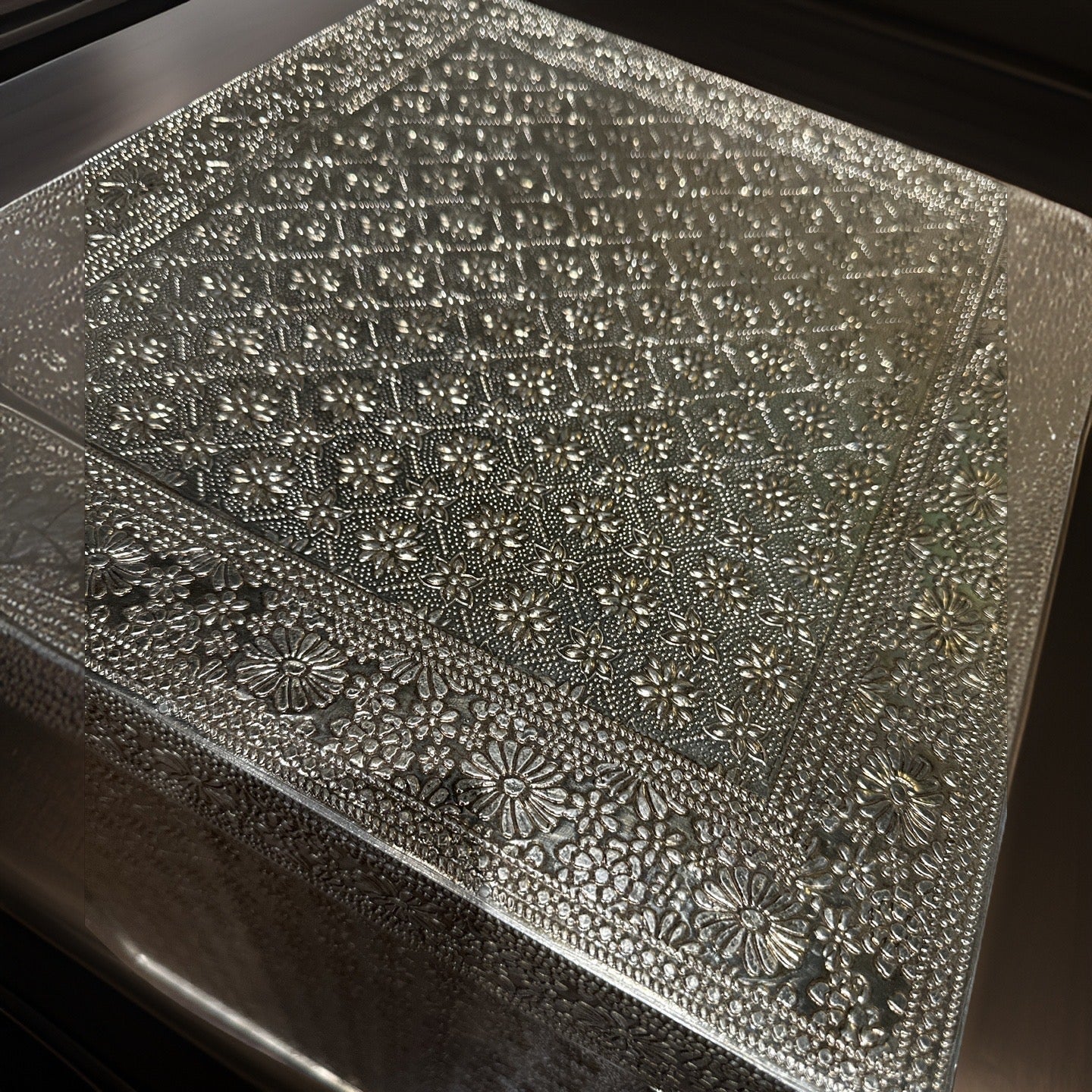 HLHF Carter 1045 Embossed Metal Table Occasional Furniture Store Burlington Ontario Near Me