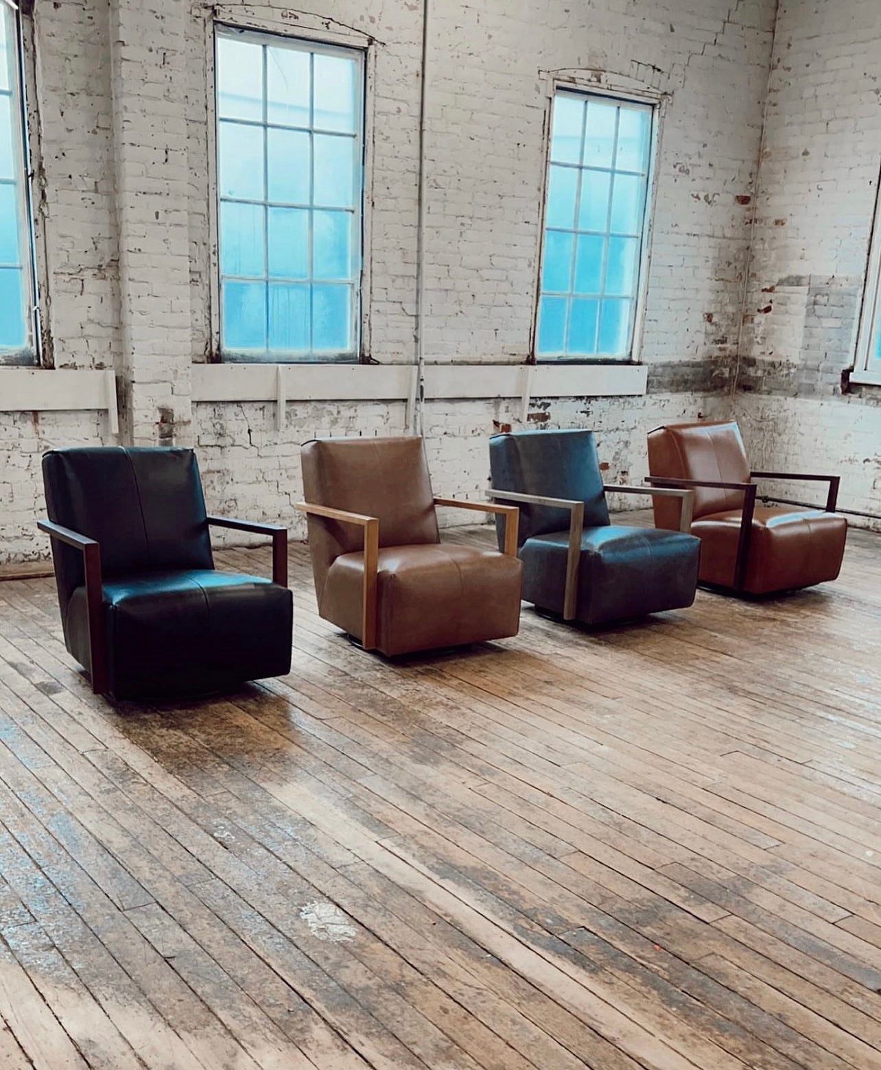 HLHF Detour Leather Glider Accent Chair - 4 Leather Options Accent Chairs Furniture Store Burlington Ontario Near Me