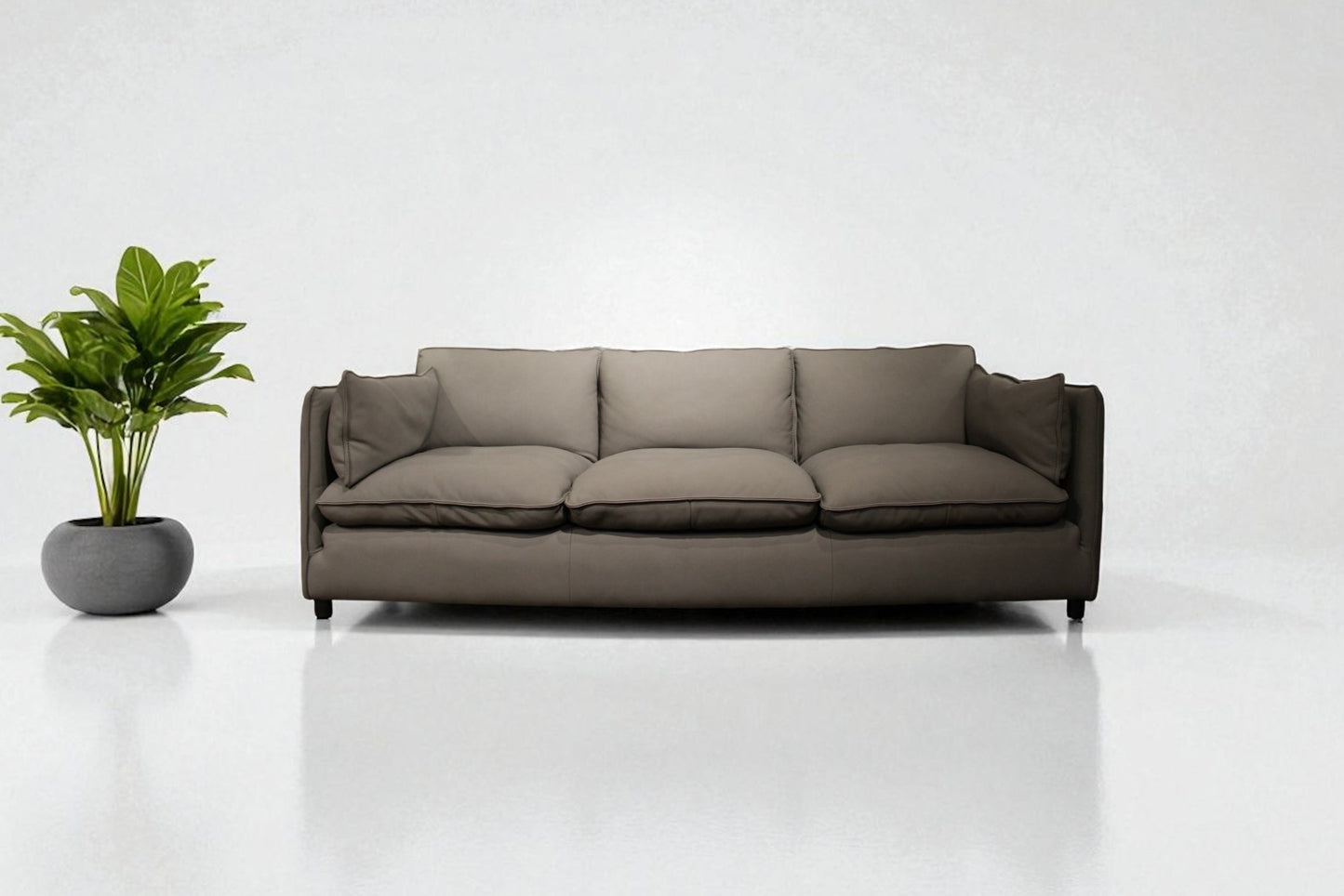 HLHF Istanbul Grey Leather Sofa Living Furniture Store Burlington Ontario Near Me