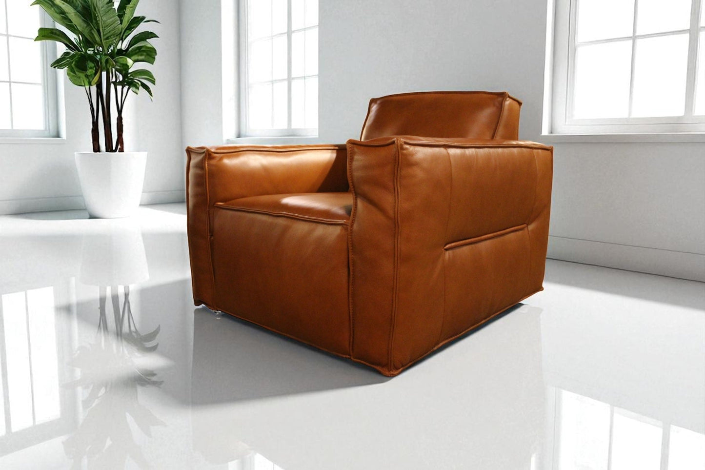 HLHF W1372 Leather Swivel Chair - 3 Colours Accent Chairs, Living Furniture Store Burlington Ontario Near Me