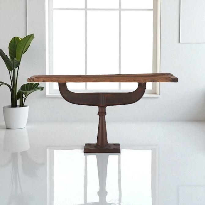 HLHF Industrial Loft Reclaimed Teak Console Living, Occasional Furniture Store Burlington Ontario Near Me