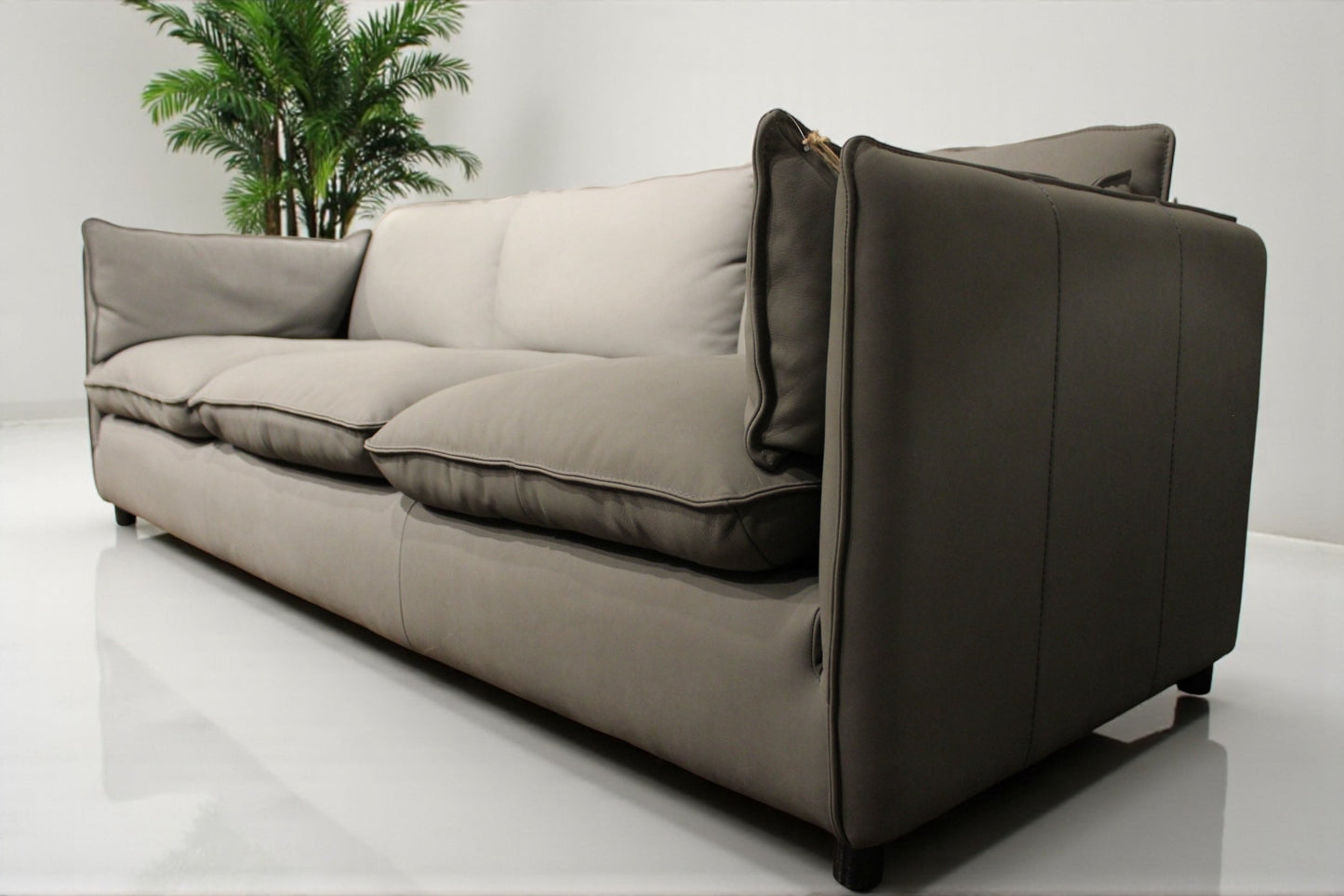 HLHF Istanbul Grey Leather Sofa Living Furniture Store Burlington Ontario Near Me
