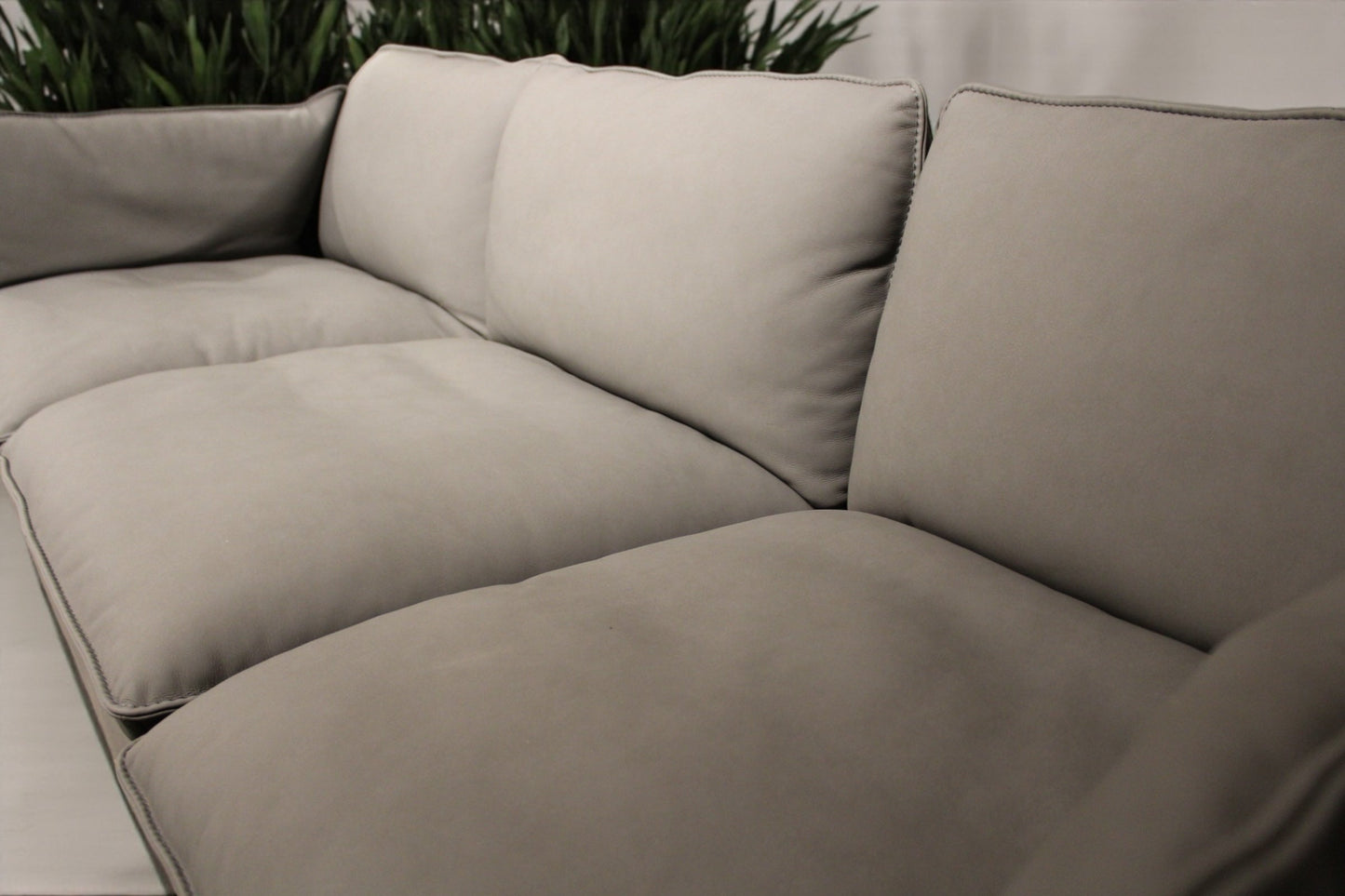 HLHF Istanbul Grey Leather Sofa Living Furniture Store Burlington Ontario Near Me