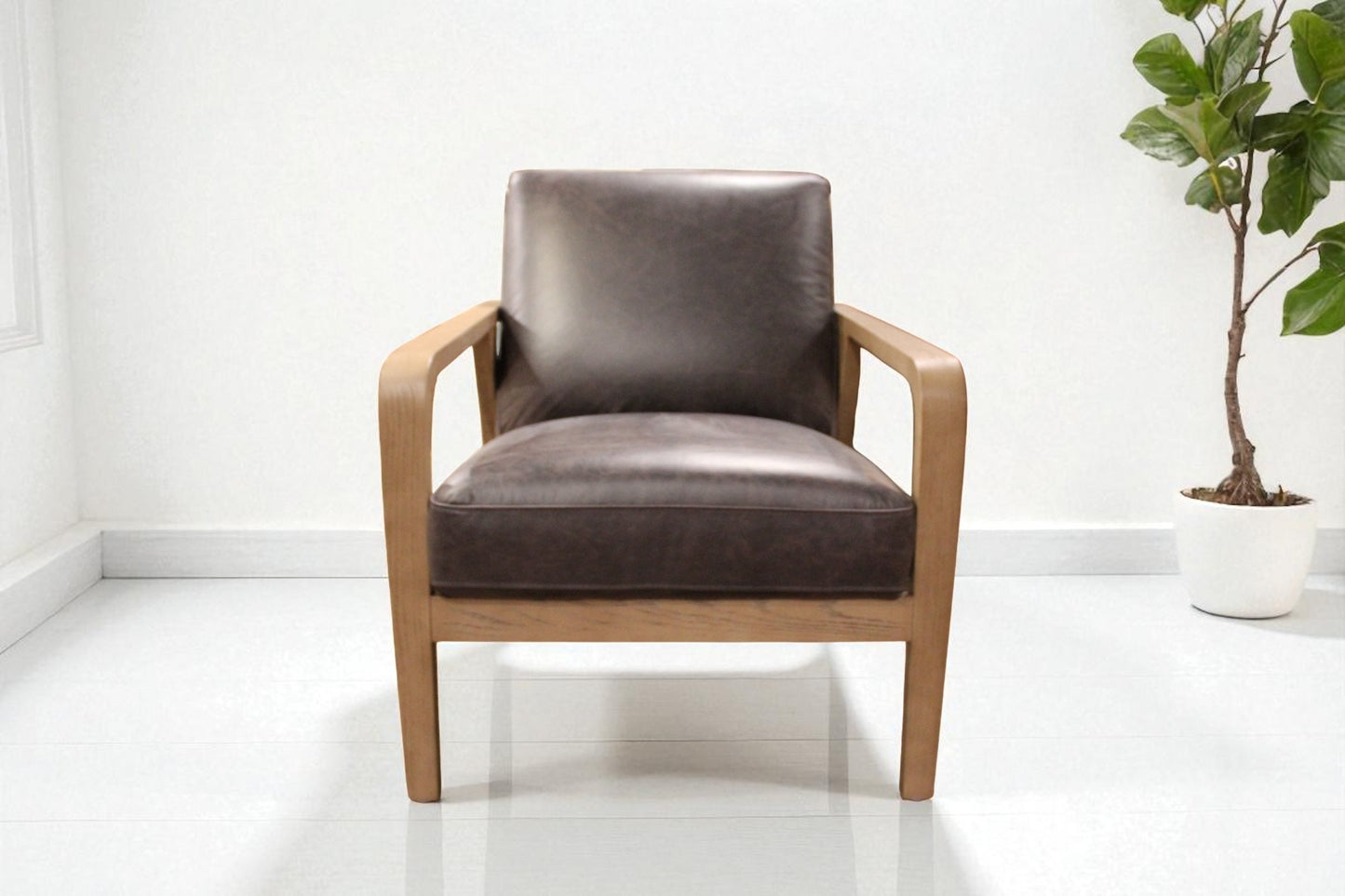HLHF A1067 Edge Leather Accent Chair - Charcoal Accent Chairs, Living Furniture Store Burlington Ontario Near Me