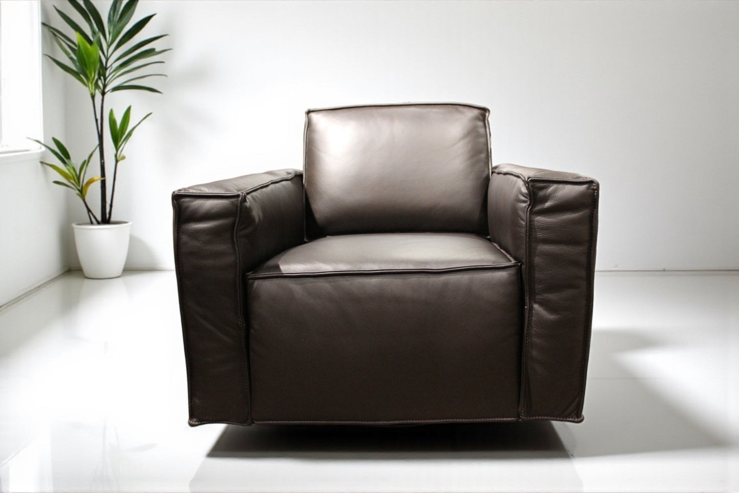 HLHF W1372 Leather Swivel Chair - 3 Colours Accent Chairs, Living Furniture Store Burlington Ontario Near Me