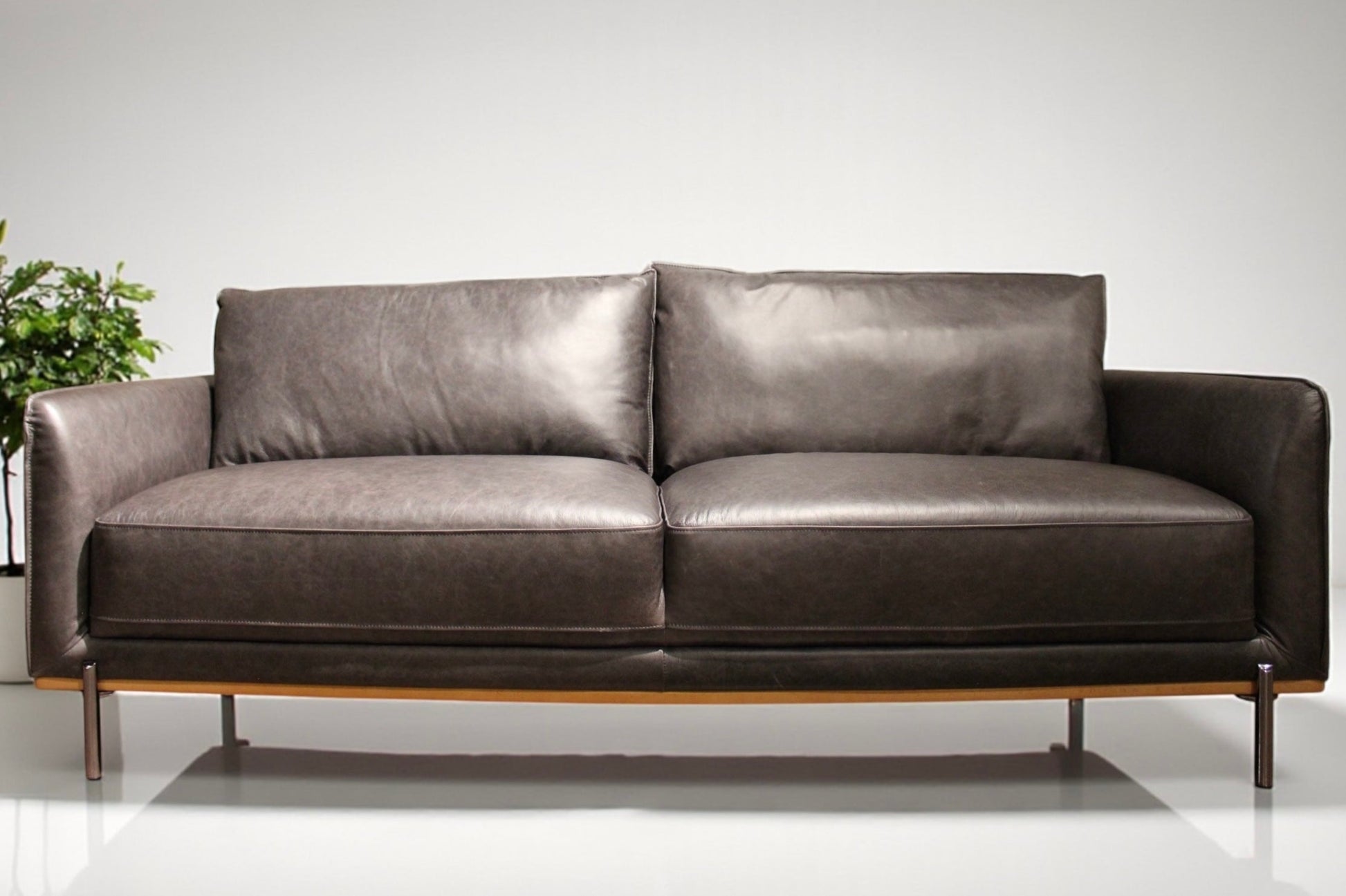 HLHF 5607 Club Leather Sofa - Charcoal Living Furniture Store Burlington Ontario Near Me