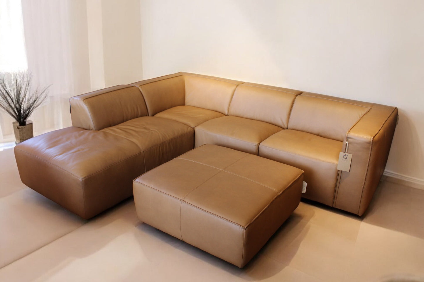 HLHF Oslo Antelope Leather Sectional Living Furniture Store Burlington Ontario Near Me