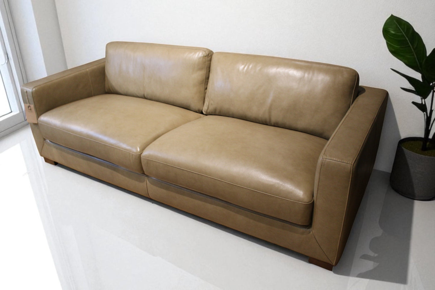 HLHF Maverick Buff Leather Sofa Living, New Arrivals Furniture Store Burlington Ontario Near Me