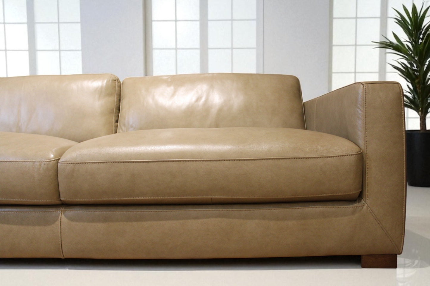 HLHF Maverick Buff Leather Sofa Living, New Arrivals Furniture Store Burlington Ontario Near Me