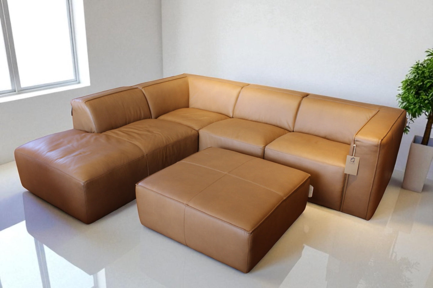 HLHF Oslo Antelope Leather Sectional Living Furniture Store Burlington Ontario Near Me