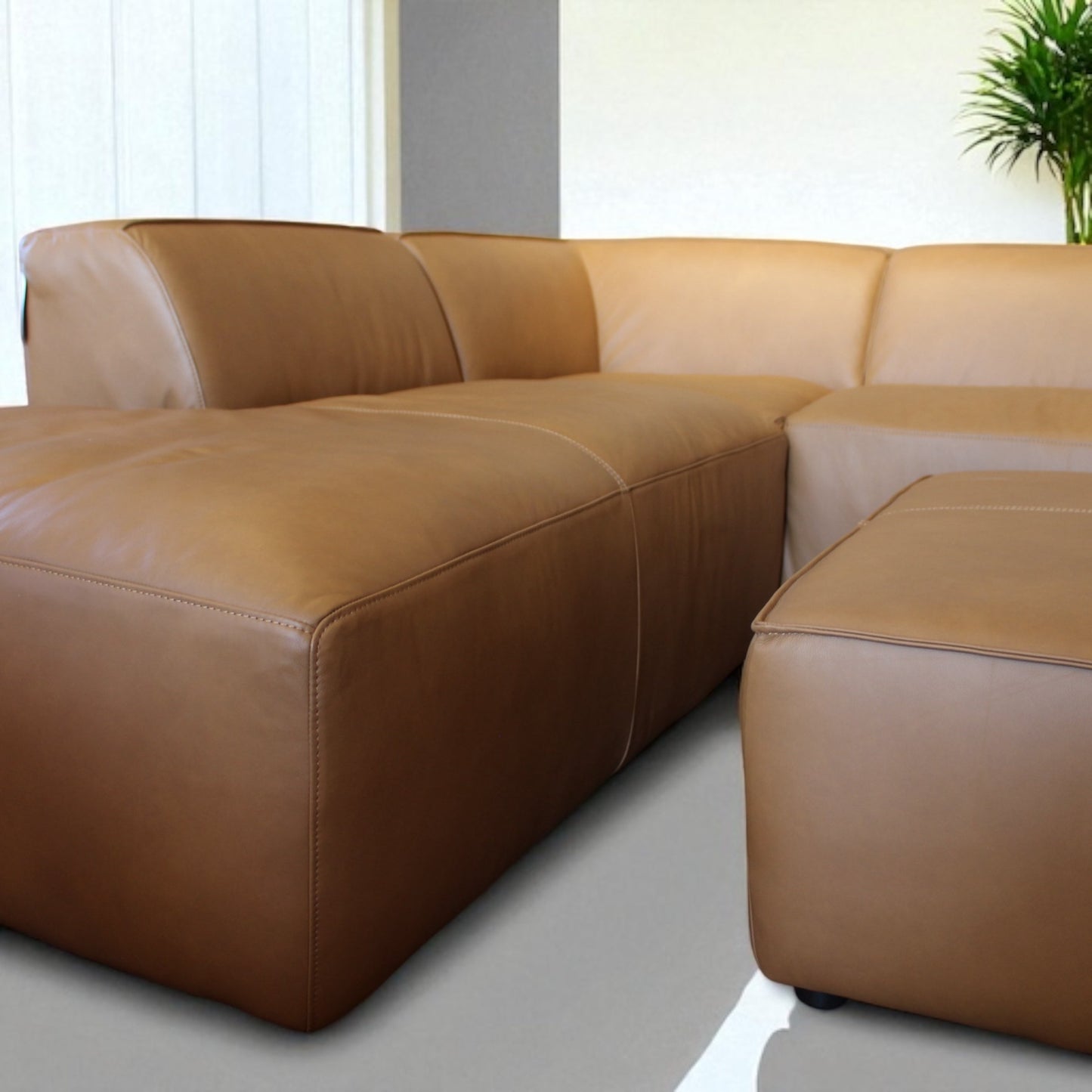 HLHF Oslo Antelope Leather Sectional Living Furniture Store Burlington Ontario Near Me