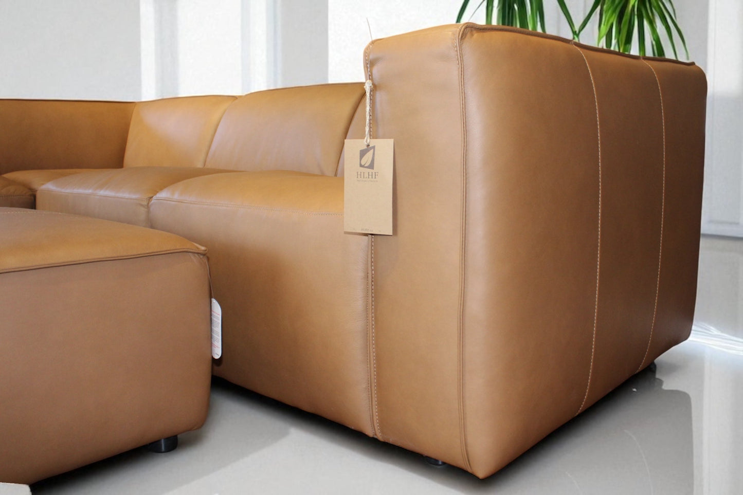 HLHF Oslo Antelope Leather Sectional Living Furniture Store Burlington Ontario Near Me