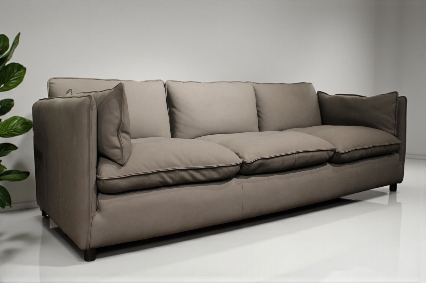 HLHF Istanbul Grey Leather Sofa Living Furniture Store Burlington Ontario Near Me