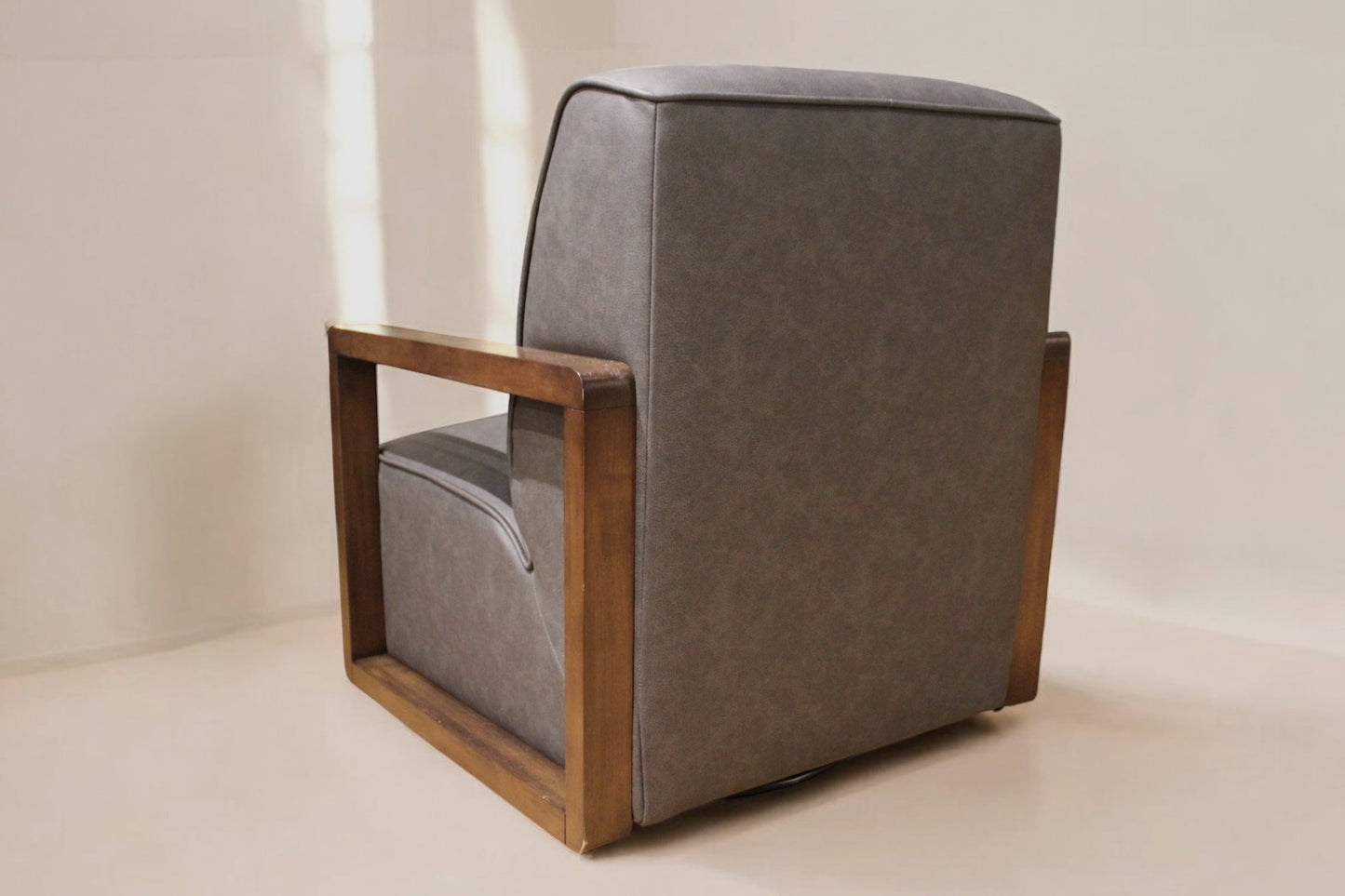 HLHF Turner Coated Fabric Swivel Chair - Charcoal Accent Chairs, Living Furniture Store Burlington Ontario Near Me