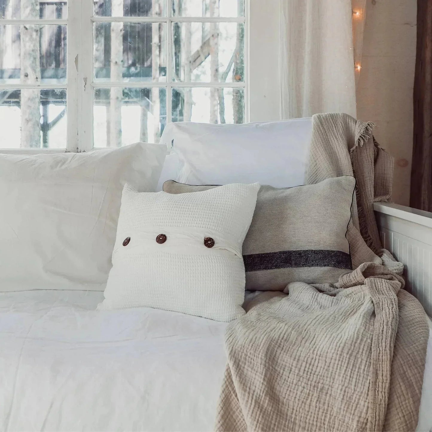HLHF Turkish Cotton & Bamboo Pillow - Charcoal & White Accessories Furniture Store Burlington Ontario Near Me