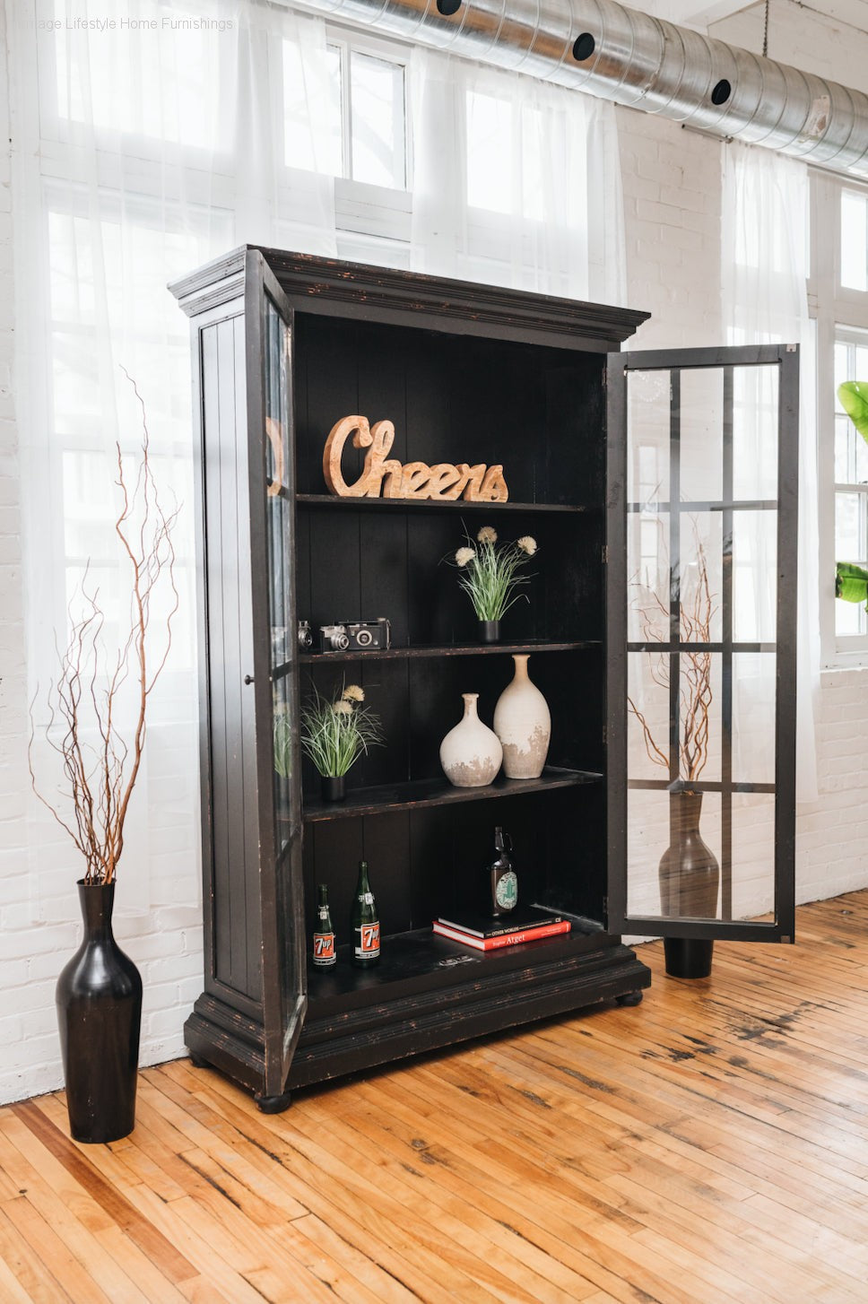 HLHF Baker Large Rustic Bookcase Occasional, Office Furniture Store Burlington Ontario Near Me