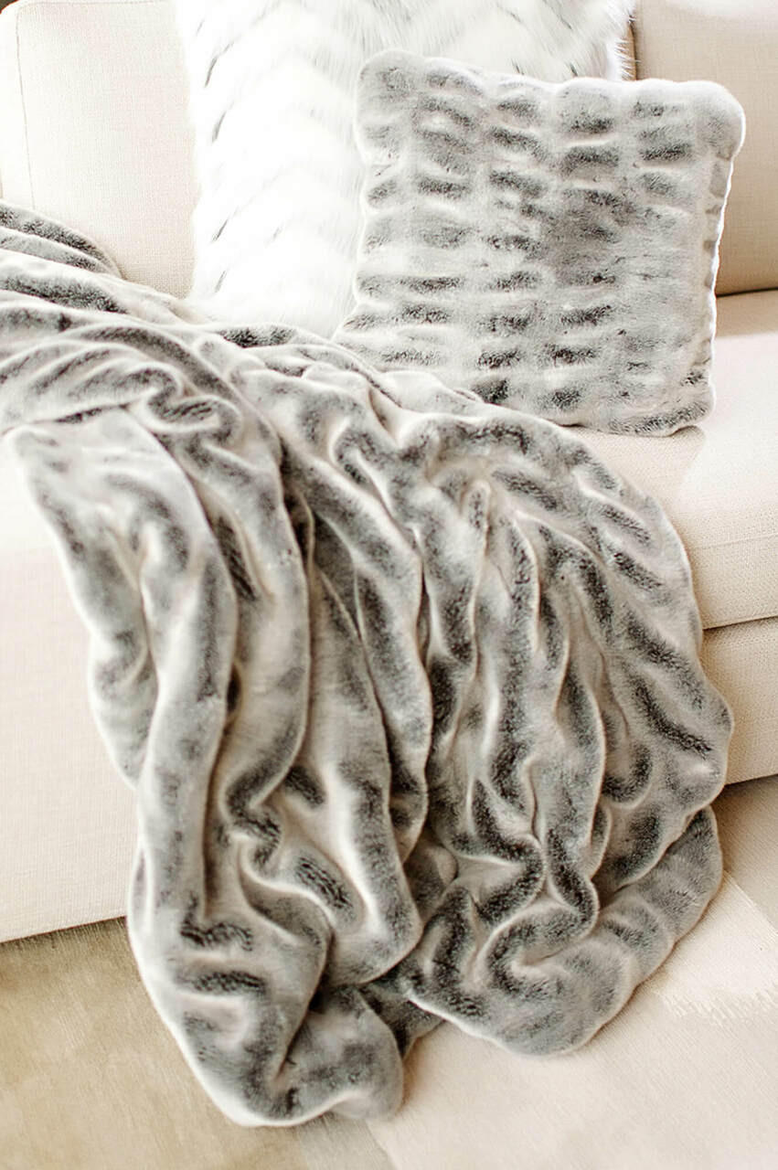 HLHF Grey Mink Throw Accessories Furniture Store Burlington Ontario Near Me