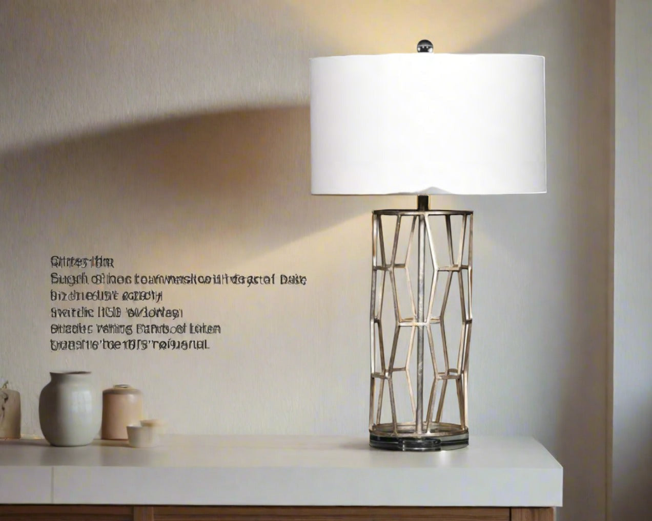 HLHF Silver Leaf Table Lamp (RT14316) Lighting Furniture Store Burlington Ontario Near Me