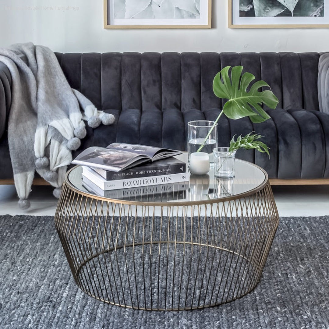 HLHF Cyclone Coffee Table - Gold Occasional Furniture Store Burlington Ontario Near Me