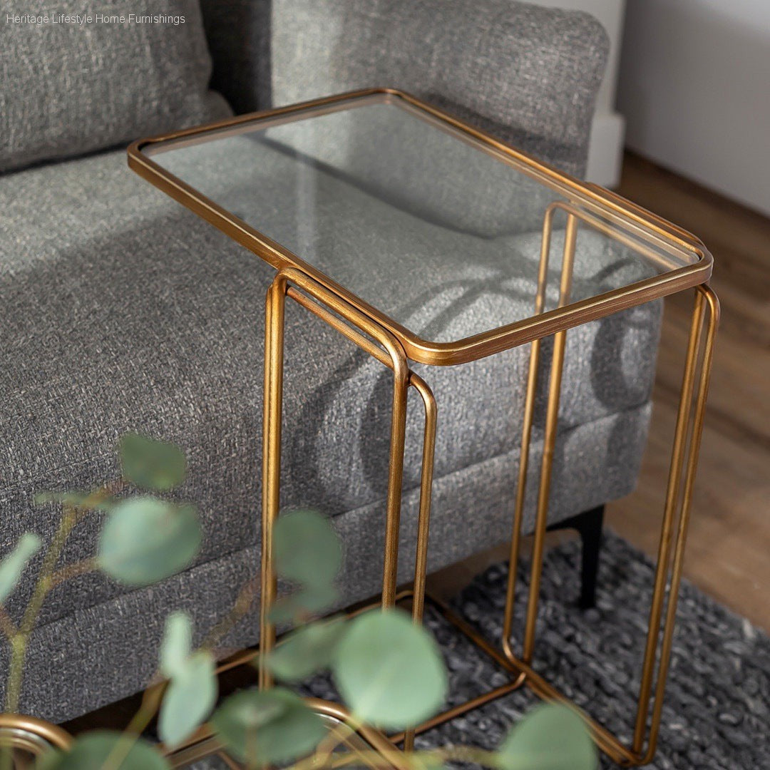 HLHF Deco Side Table - Gold Living, Occasional Furniture Store Burlington Ontario Near Me