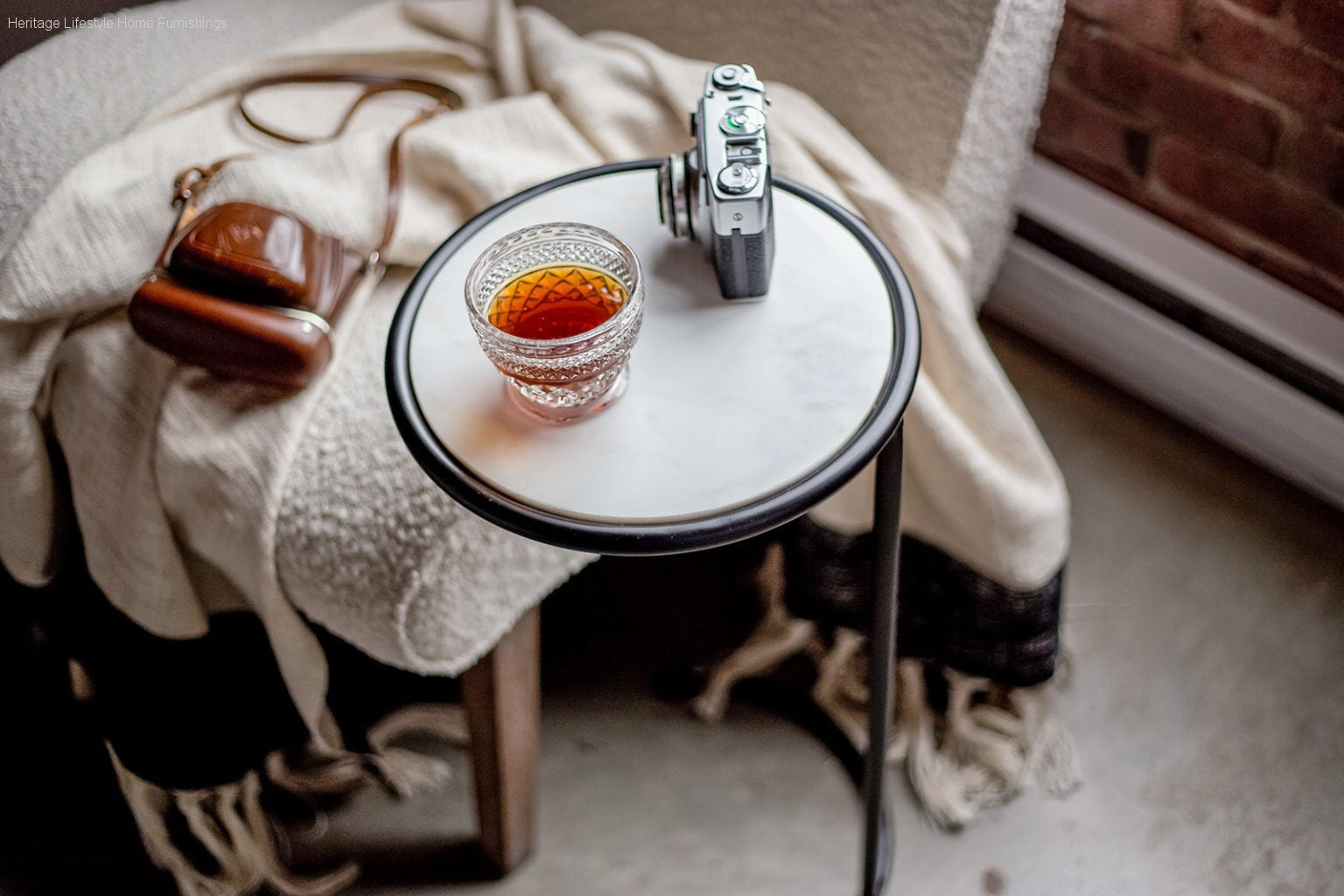 HLHF Noble Side Table - Black & Gold Living, Occasional Furniture Store Burlington Ontario Near Me