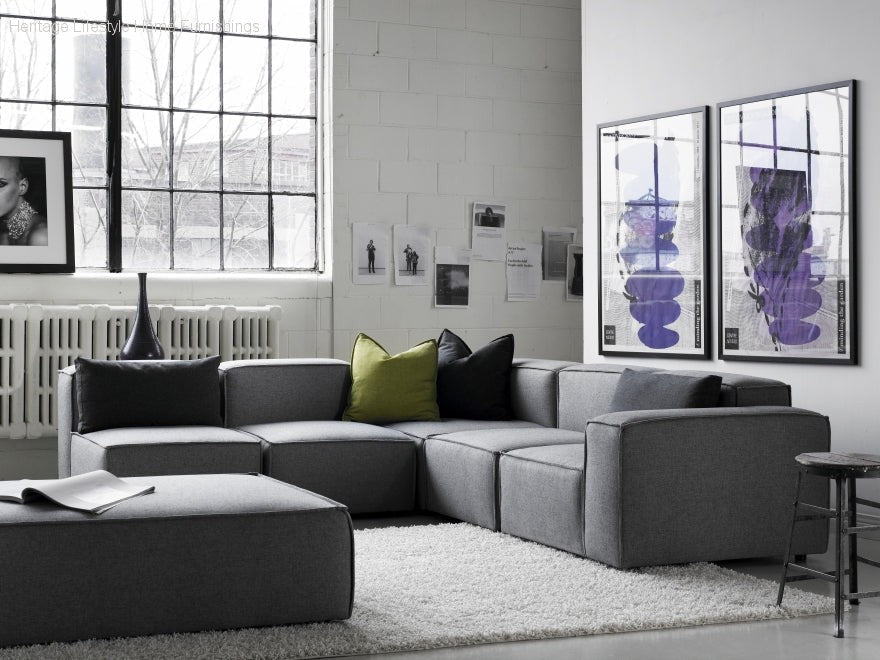 HLHF Domino Fabric Sectional Living Furniture Store Burlington Ontario Near Me
