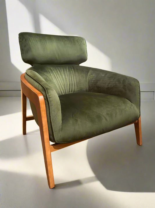 HLHF A993-1(2A) Fabric Accent Chair - Green Velvet Accent Chairs, Living Furniture Store Burlington Ontario Near Me 