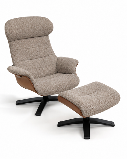 Arch Lounge Accent Chair & Ottoman - Tasmin Earth