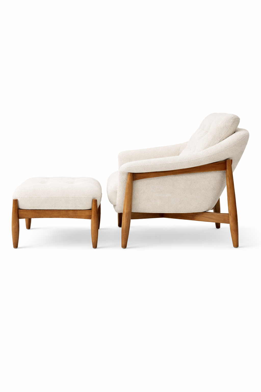 Tasmin Linen Accent Chair & Ottoman