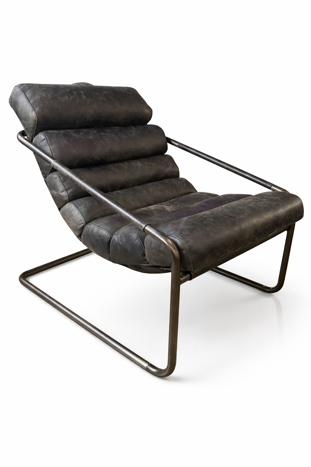 HLHF Bella Leather Sling Chair - Ebony & Whiskey Accent Chairs Furniture Store Burlington Ontario Near Me 