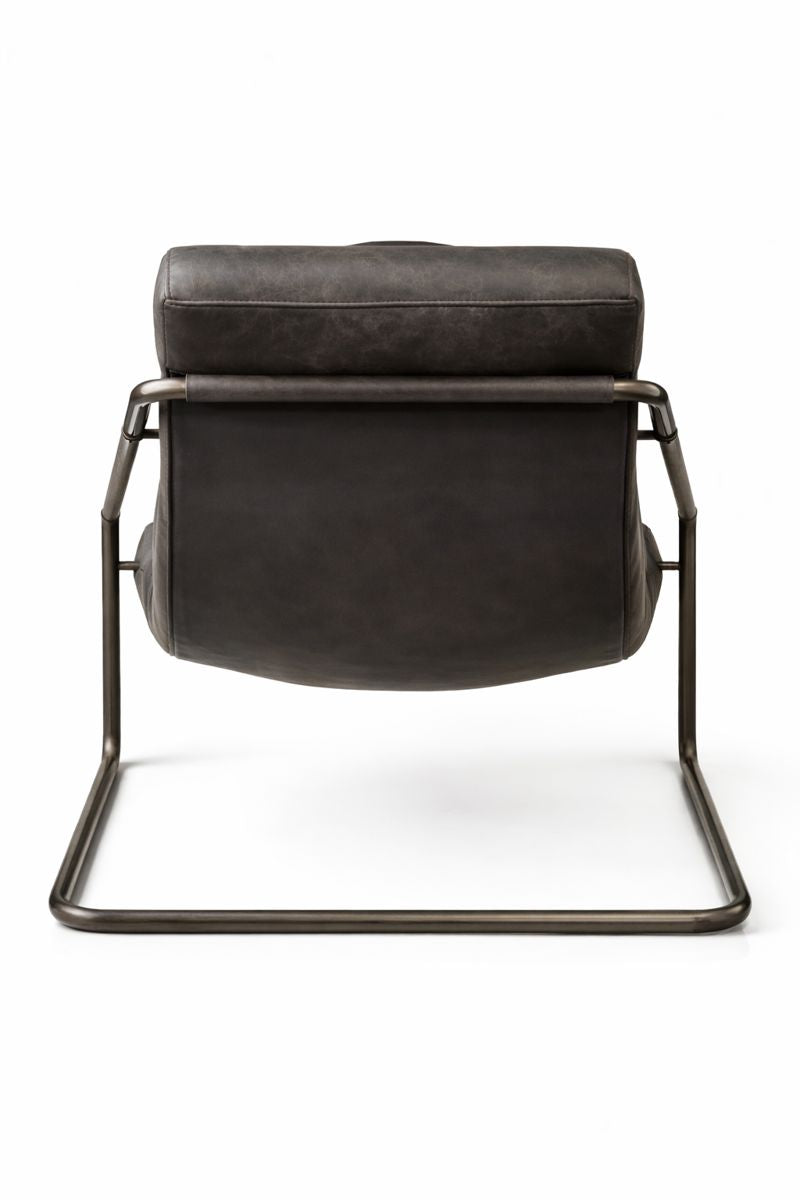 HLHF Bella Leather Sling Chair - Ebony & Whiskey Accent Chairs Furniture Store Burlington Ontario Near Me 