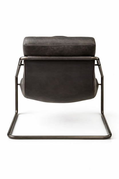 HLHF Bella Leather Sling Chair - Ebony & Whiskey Accent Chairs Furniture Store Burlington Ontario Near Me 