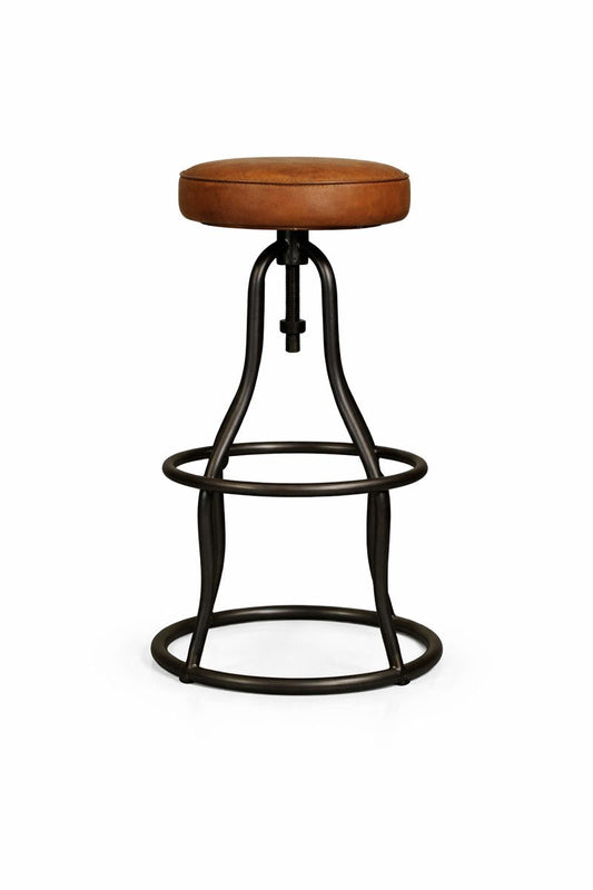 HLHF Derby Adjustable Stool - Whiskey Leather Stools & Bars Furniture Store Burlington Ontario Near Me 