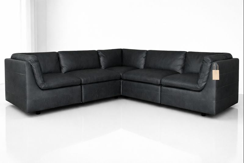 HLHF Volcano Gunpowder Leather Sectional Living, New Arrivals Furniture Store Burlington Ontario Near Me 