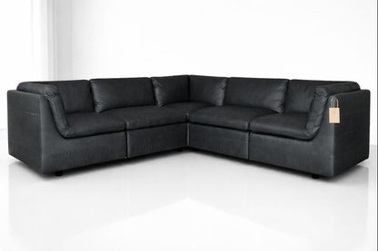 HLHF Volcano Gunpowder Leather Sectional Living, New Arrivals Furniture Store Burlington Ontario Near Me 