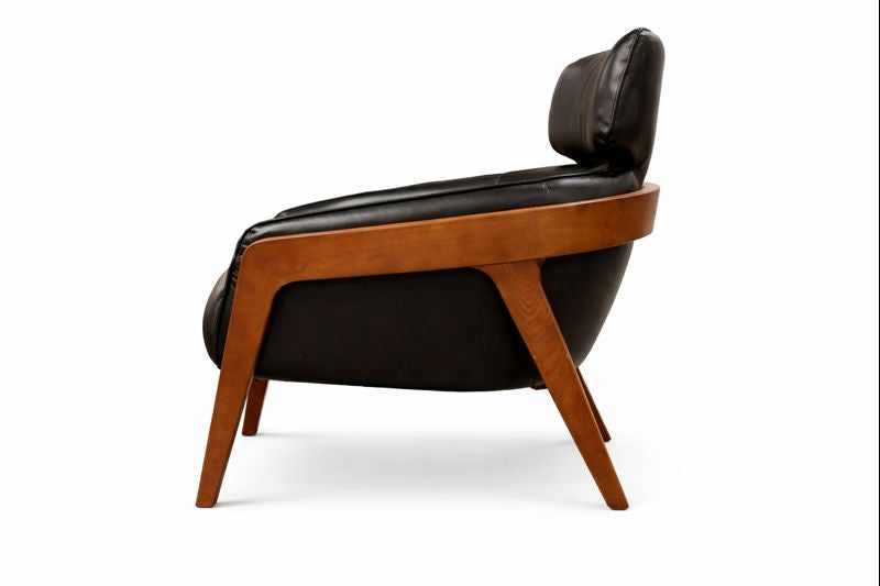 HLHF Bend Leather Accent Chair - Black Accent Chairs, Living Furniture Store Burlington Ontario Near Me 