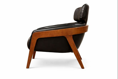 HLHF Bend Leather Accent Chair - Black Accent Chairs, Living Furniture Store Burlington Ontario Near Me 