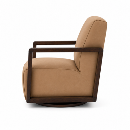 Turner Coated Fabric Swivel Chair - Maelle Butternut