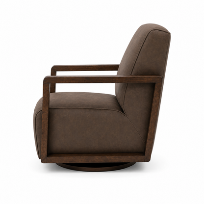 Turner Coated Fabric Swivel Chair - Brown
