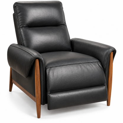 6069 Black Leather Electric Motion Recliner