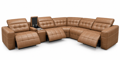 Aline Cork Leather Electric Motion Sectional