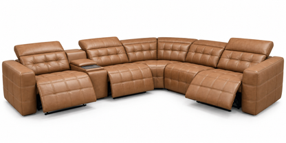 Aline Cork Leather Electric Motion Sectional