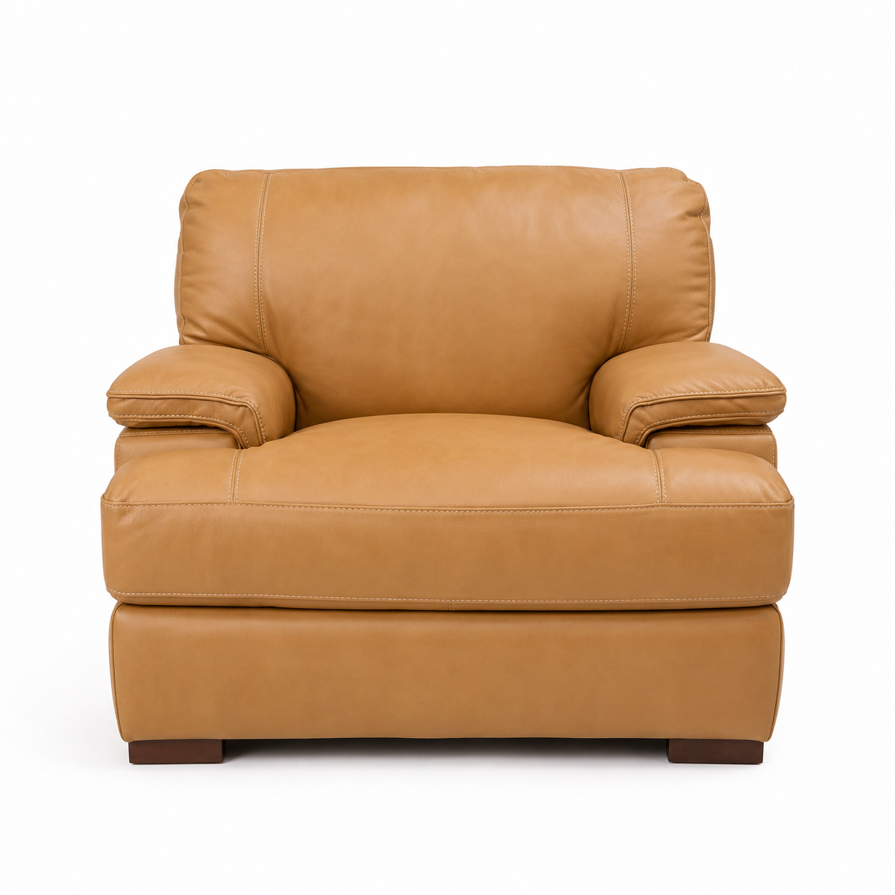 Nassau Tan Leather Chair - Floor Model
