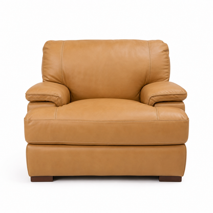Nassau Tan Leather Chair - Floor Model