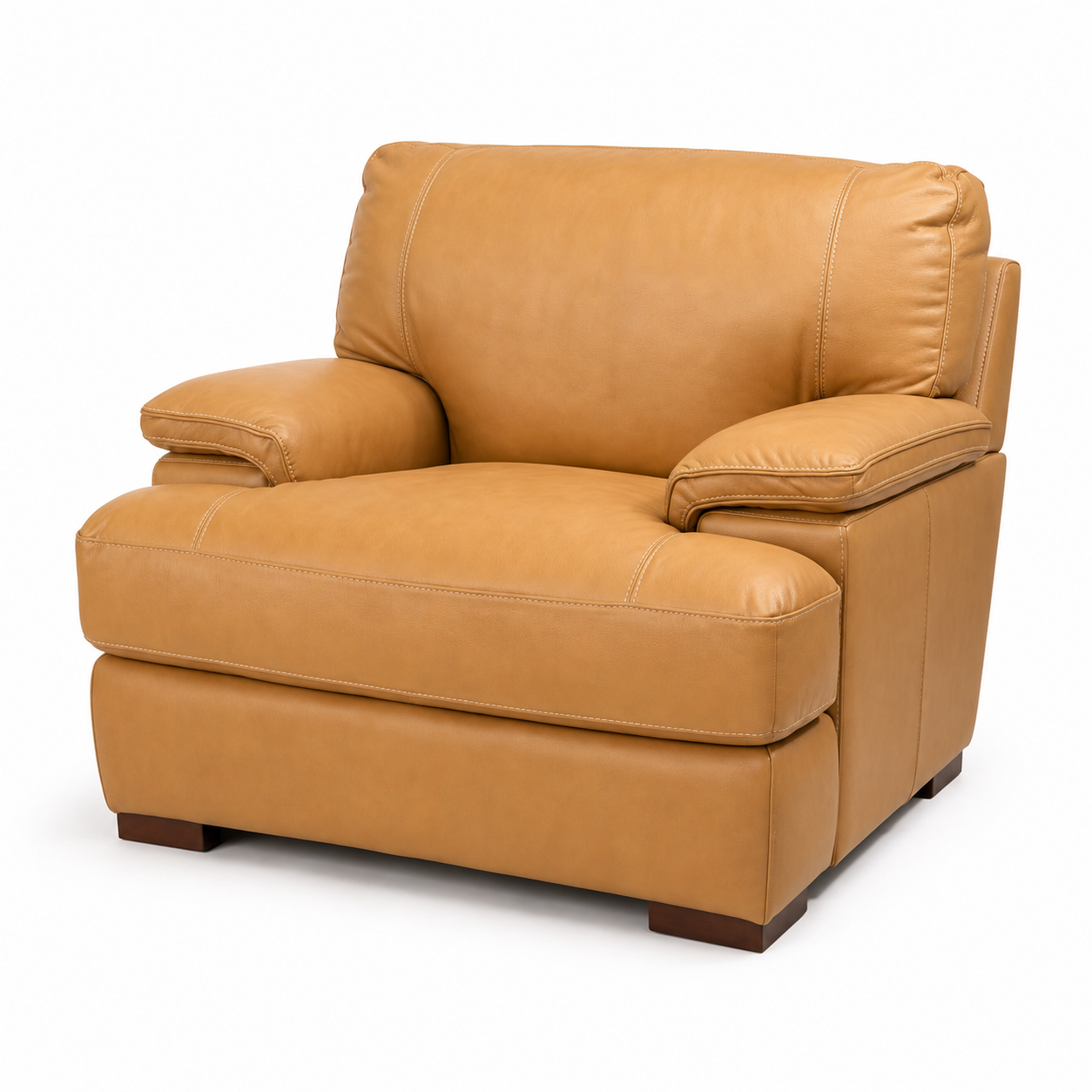 Nassau Tan Leather Chair - Floor Model